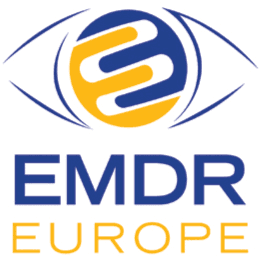 EMDR Europe logo with stylized eye and blue-yellow design.